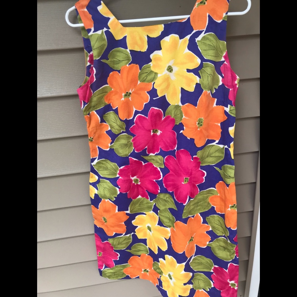 Dress flowers multicolored 100% cotton